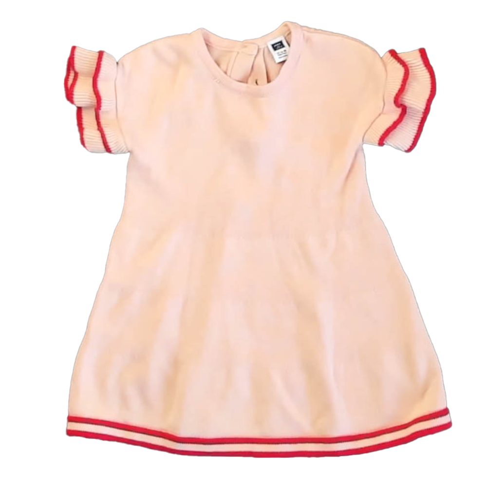 Janie and Jack Girls Pink | White Sweater Dress size: 12-18 Months